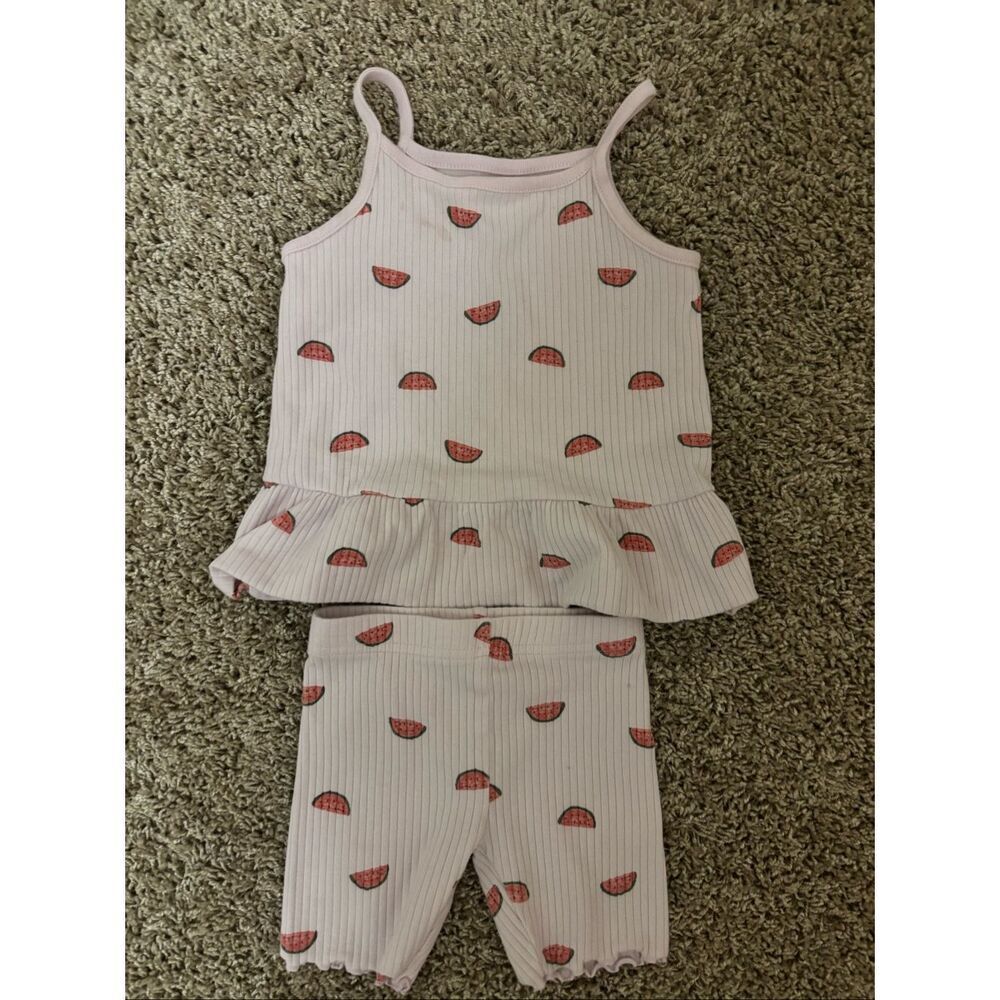❤️Carters Baby Watermelon Tank & Shorts Set Sz3T